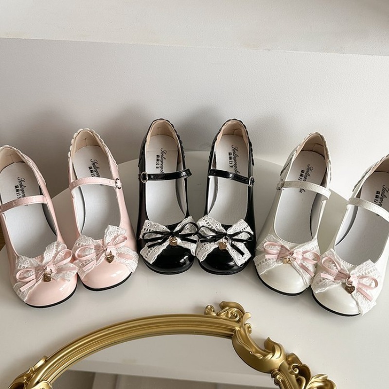 Patent Leather Pump - 스위트 로리타 나비 매듭 여성 메리