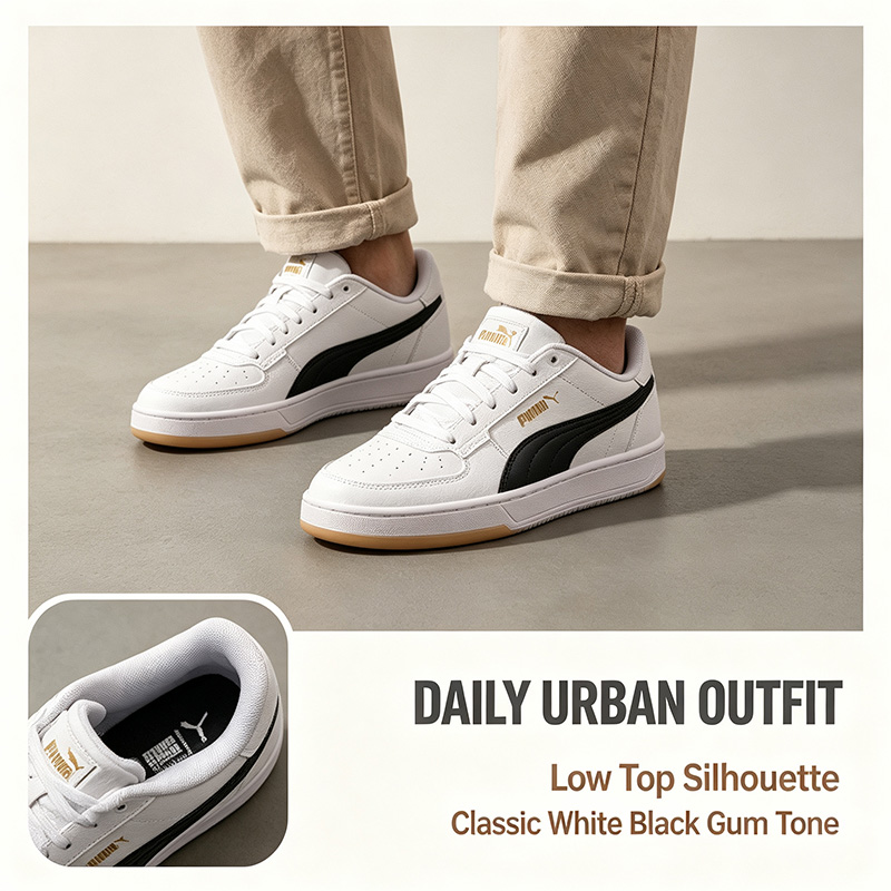 Puma Shoes Suede Classic - PUMA 남성 화이트 블랙 로우탑 스니커즈