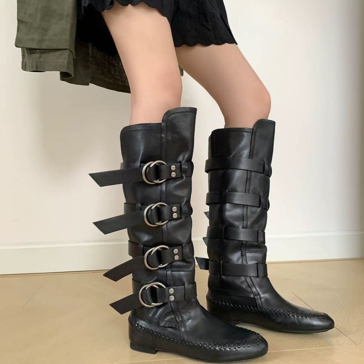 Women'S Shoes Paris - 파리 레트로 패션 하이탑 슈즈 여성
