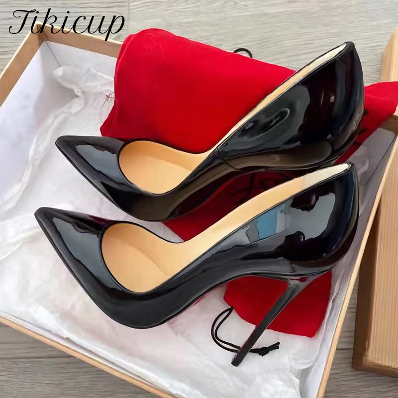 Patent Leather Pump - Tikicup 클래식 블랙 페이턴트 포인티드 토