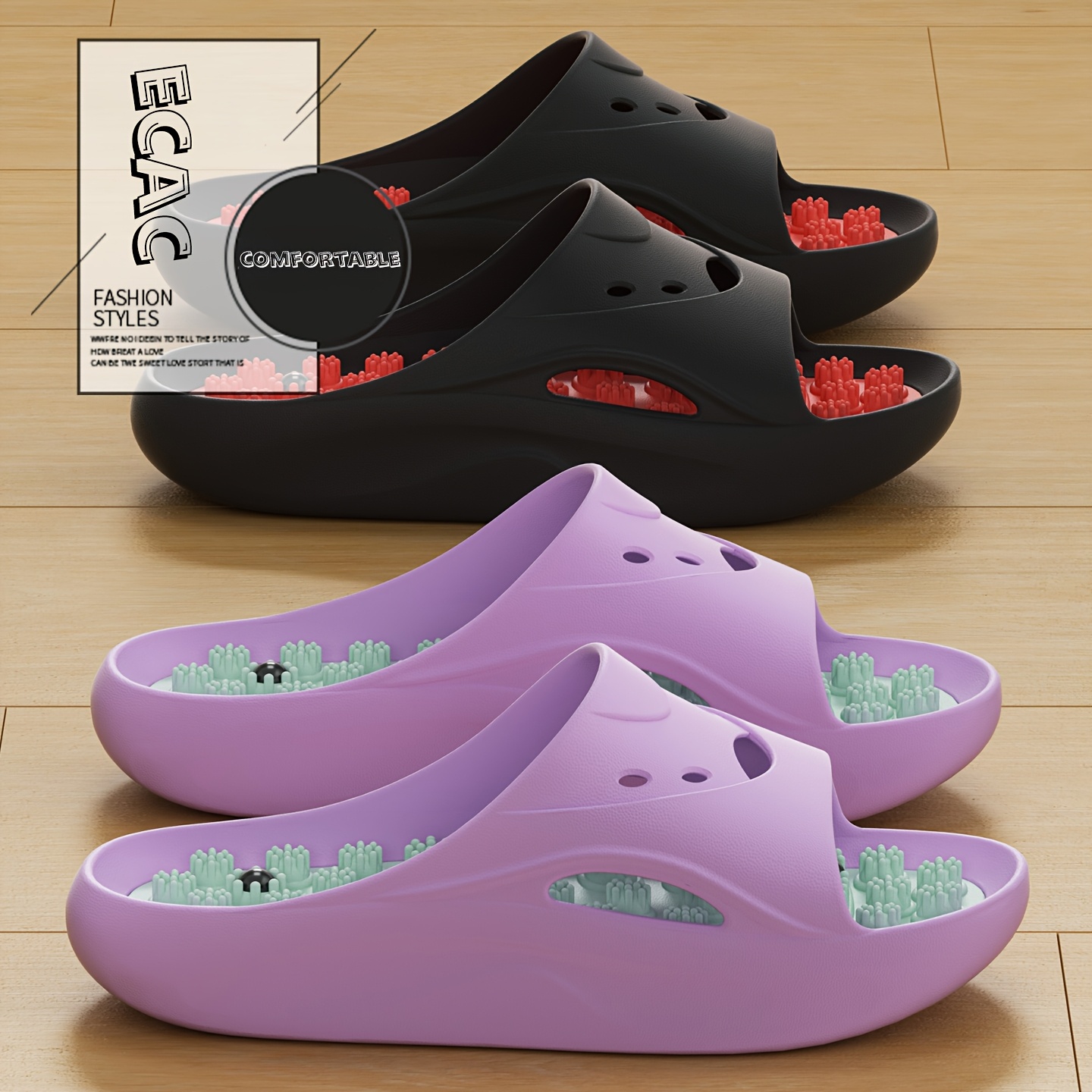 Women'S Shoes To Men'S Size - 여성 남성 EVA 마사지 슬리퍼 두꺼운