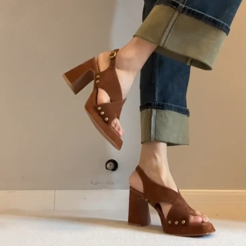 Platform Sneakers Chunky - 2026년 신상 니치 청키 하이힐 오픈토