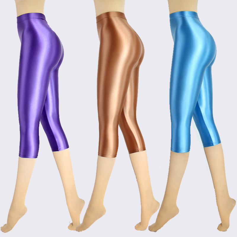 Women Shoes Joggers - 섹시하고 부드러운 새틴 타이트 하이 웨이스트