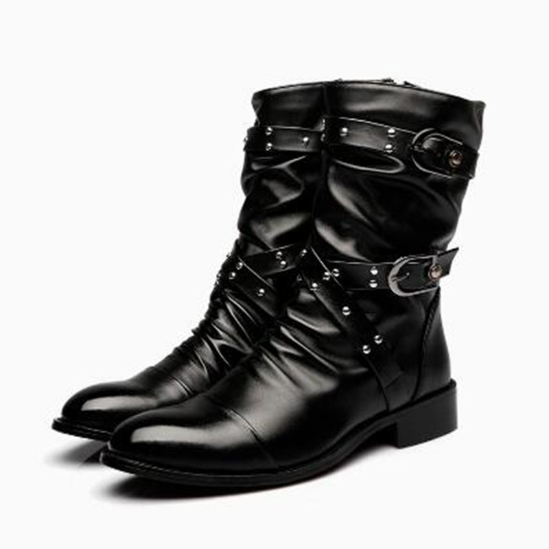 Women'S Shoes Chelsea - 패션 남성 가죽 고품질 미드 튜브