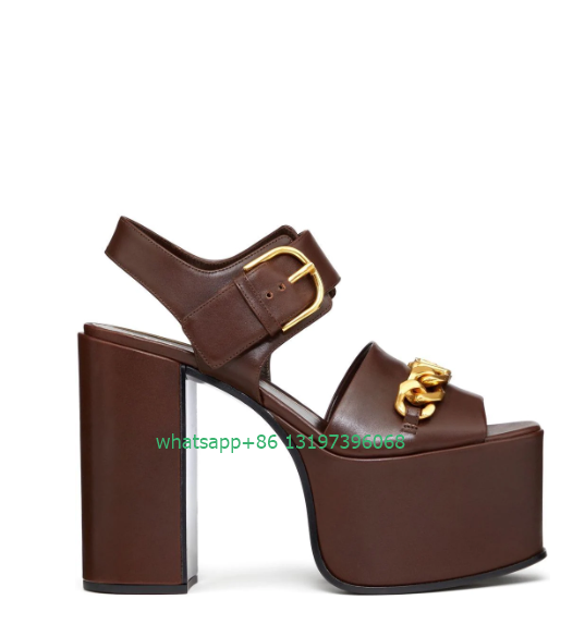 Gold Chain Sandal - 레이디 골드 체인 버클 디자인 플랫폼