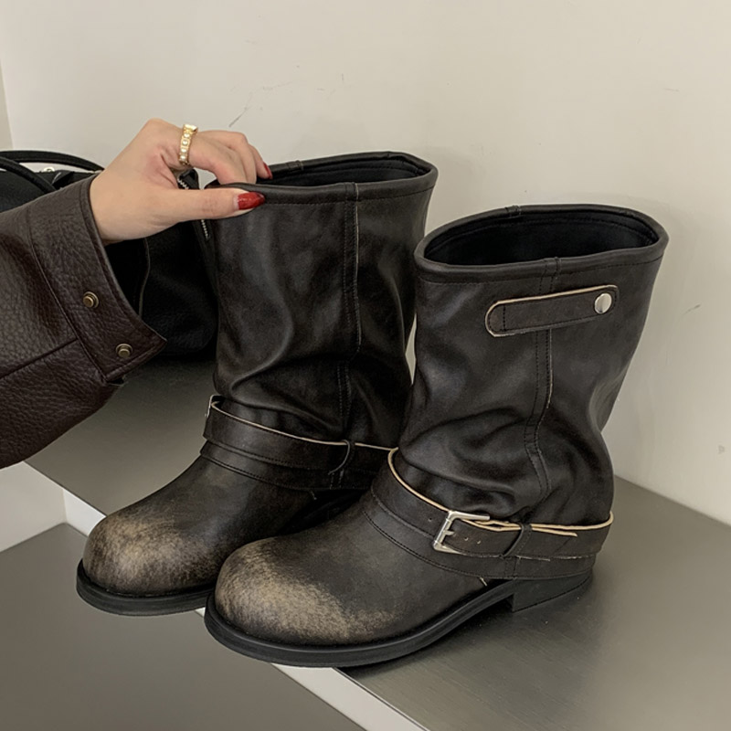 Women'S Shoes Chelsea - Aneikeh 봄 가을 레트로 웨스턴 여성