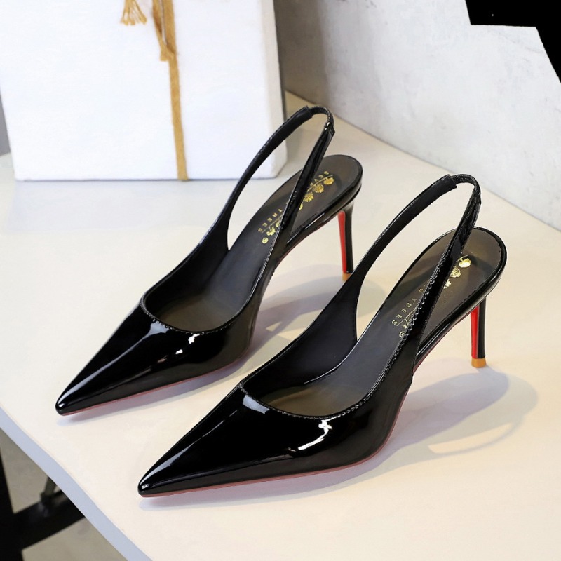 Patent Leather Pump - 새로운 유럽과 미국의 뾰족한 하이힐, 특허