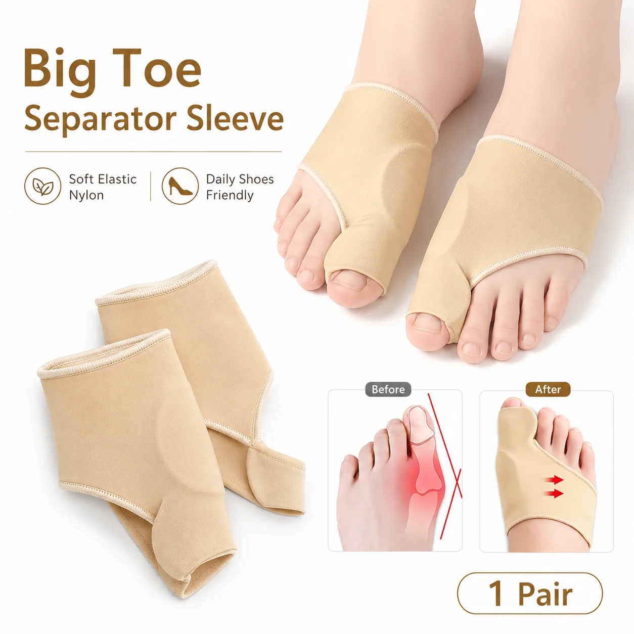 Women'S Shoes With Bunions - 빅토우 세퍼레이터 슬리브, 버니언 보호대, 부드러운