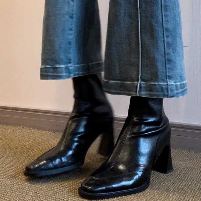 Women'S Shoes Chelsea - 하이힐 여성용 발목 부츠 패션 청키