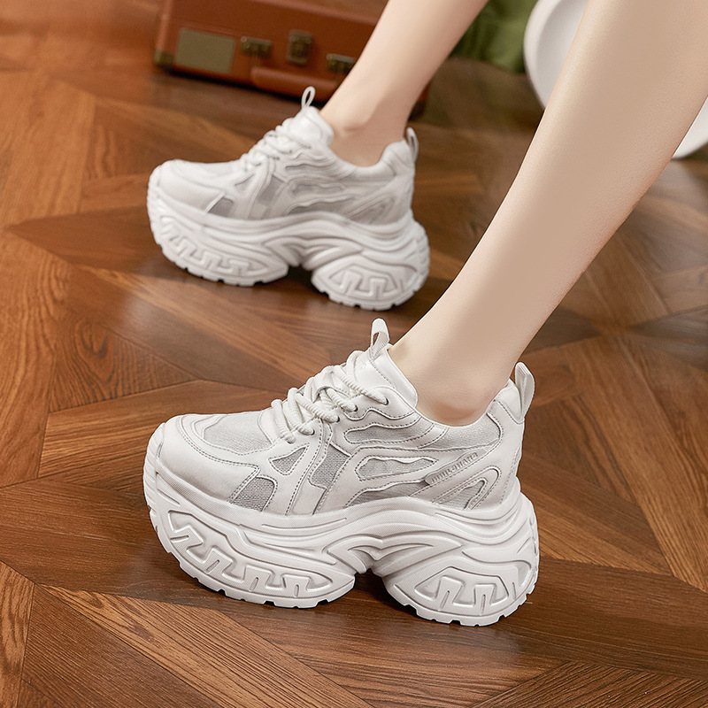Platform Sneakers Chunky - 여성 패션 청키 플랫폼 스니커즈 통기성