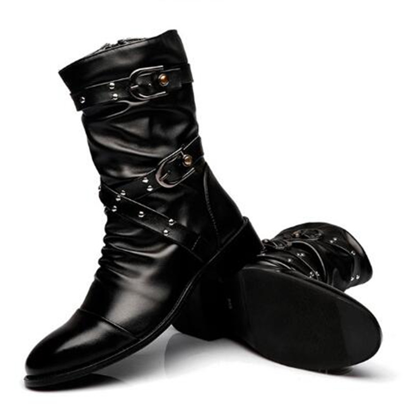 Women'S Shoes Chelsea - 패션 남성 가죽 고품질 미드 튜브