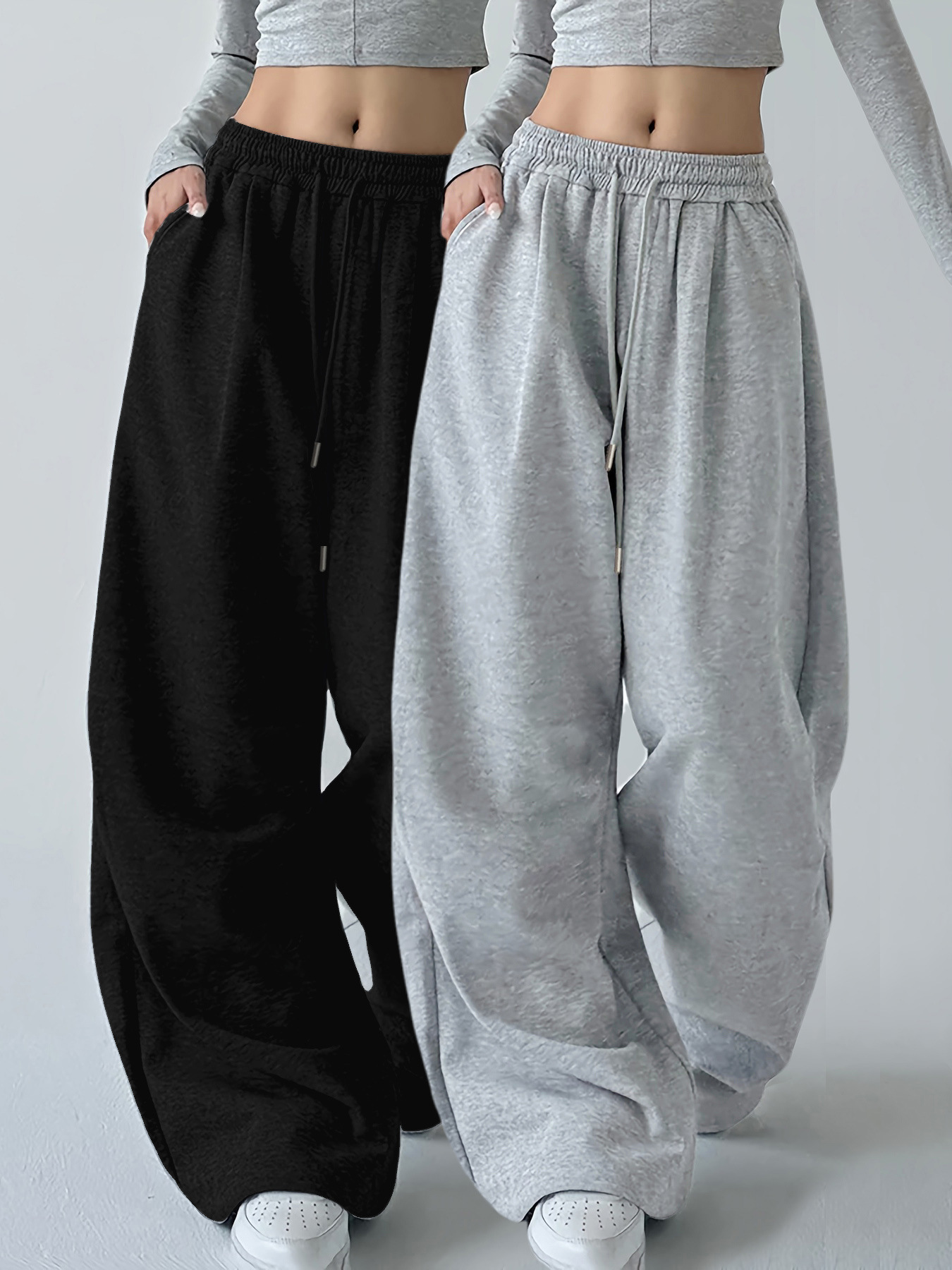 Women Shoes Joggers - Y2K 하라주쿠 와이드 레그 스웨트팬츠 여성