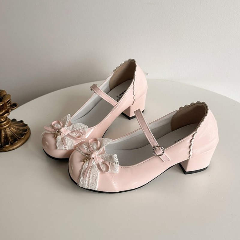 스위트 로리타 나비 매듭 여성 메리 제인 슈즈 간결한  - Patent Leather Pump 리뷰 및 가격