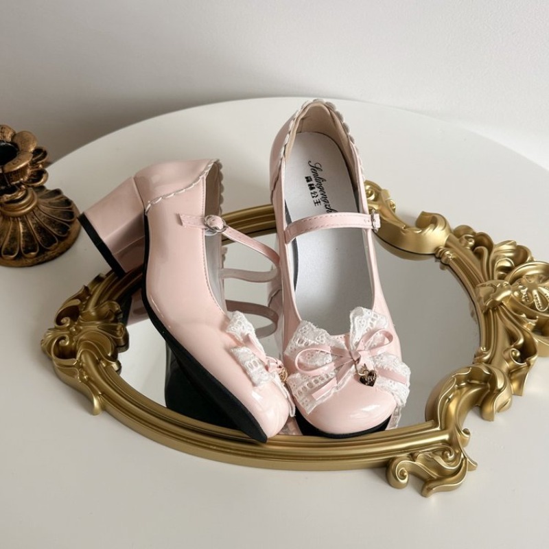 스위트 로리타 나비 매듭 여성 메리 제인 슈즈 간결한  - Patent Leather Pump 리뷰 및 가격