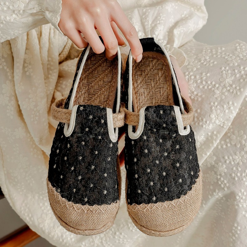여름 여성 캐주얼 린넨 수제 자수 뮬 플랫 슬리퍼 레트 - Women'S Shoes Vegan 리뷰 및 가격