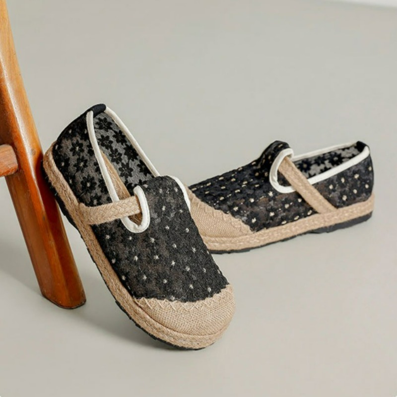 여름 여성 캐주얼 린넨 수제 자수 뮬 플랫 슬리퍼 레트 - Women'S Shoes Vegan 리뷰 및 가격