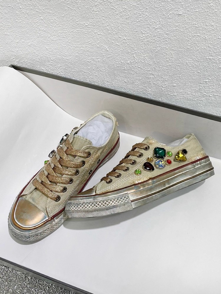 빈티지 여성 로우 컷 레이스 업 캔버스 신발 다채로운  - Women Shoes Joggers 리뷰 및 가격