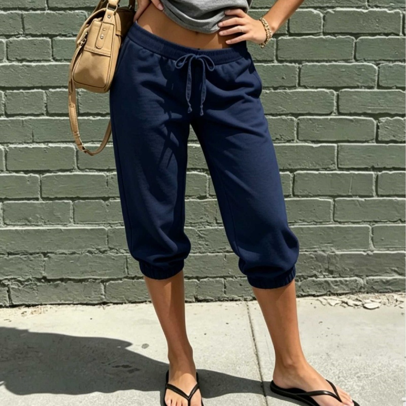 여성용 스웨트팬츠 카프리 팬츠 캐주얼 솔리드 엘라스틱  - Women Shoes Joggers 리뷰 및 가격