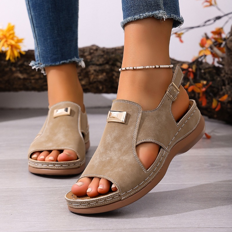 여성 플러스 사이즈 와이드 핏 웨지 샌들 오픈토 슬링백 - Women'S Shoes With Bunions 리뷰 및 가격
