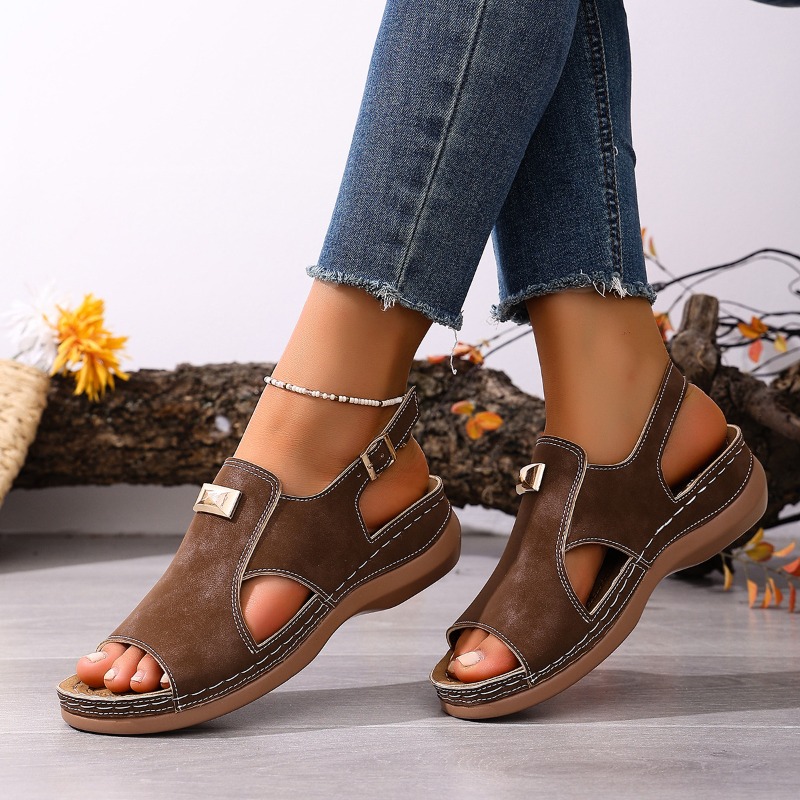 여성 플러스 사이즈 와이드 핏 웨지 샌들 오픈토 슬링백 - Women'S Shoes With Bunions 리뷰 및 가격