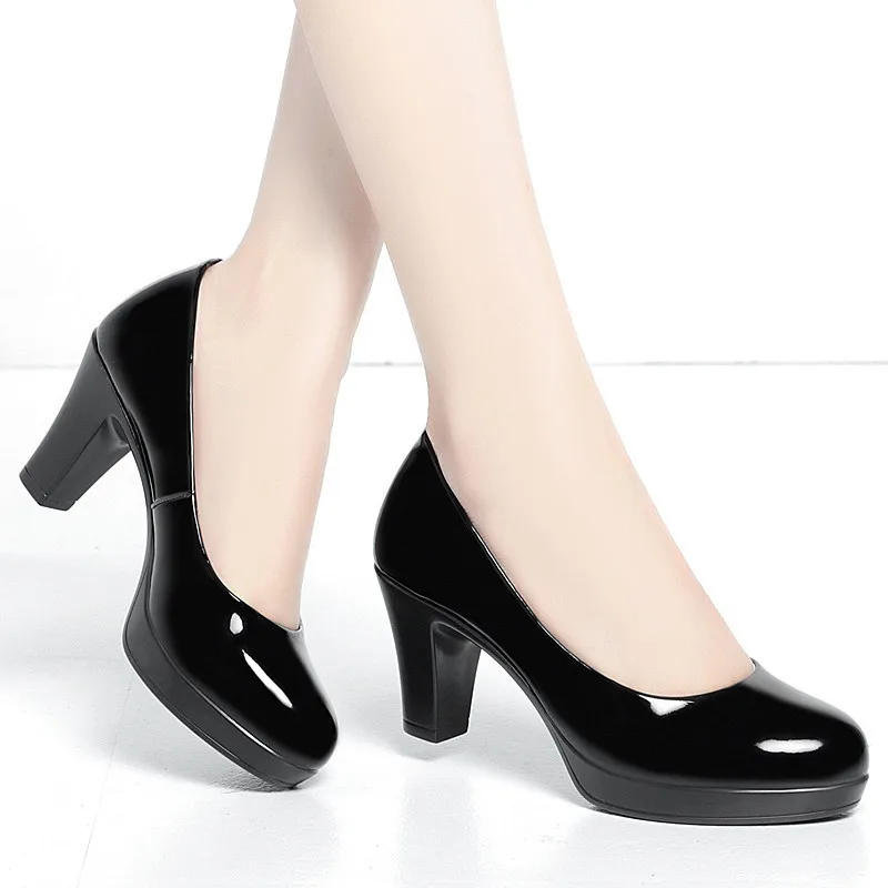 6cm 8cm 플러스 사이즈 34-42 우아한 에나멜  - Patent Leather Pump 리뷰 및 가격