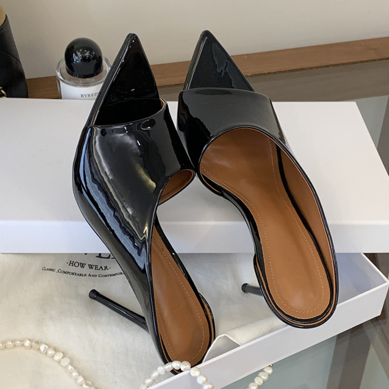Eilyken 패션 뾰족한 발가락 여성 슬리퍼 섹시한  - Patent Leather Pump 리뷰 및 가격