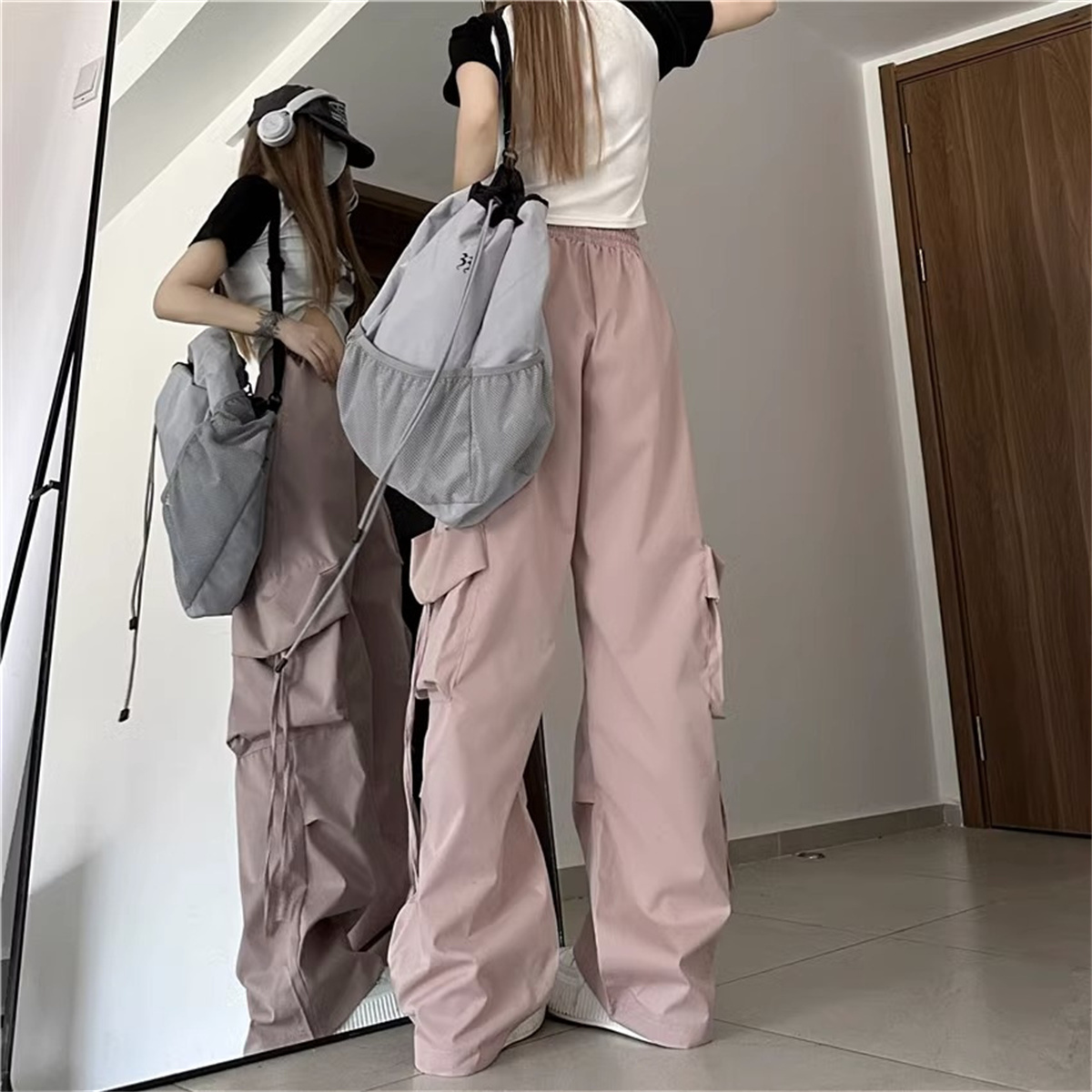 플러스 사이즈 여성 카고 바지 하이 웨이스트 솔리드 패 - Women Shoes Joggers 리뷰 및 가격