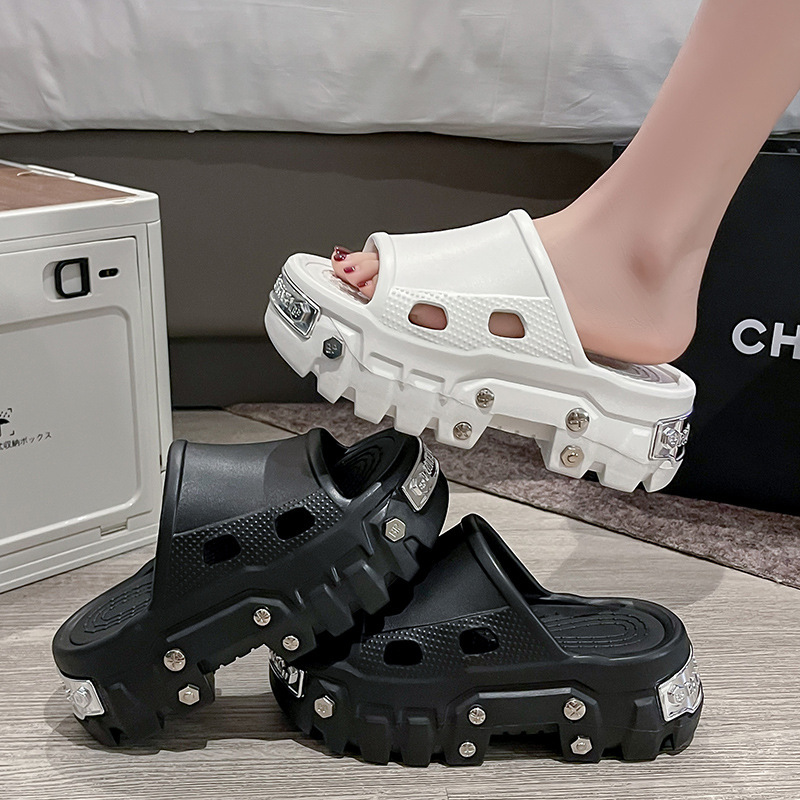 여성 슬리퍼 패션 플랫폼 슬리퍼 펑크 스타일 리벳 여성 - Women'S Shoes Paris 리뷰 및 가격