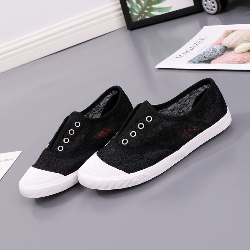 패션 레이스 화이트 캔버스 신발 여성 여름 플랫 속이  - Women Shoes Store 리뷰 및 가격