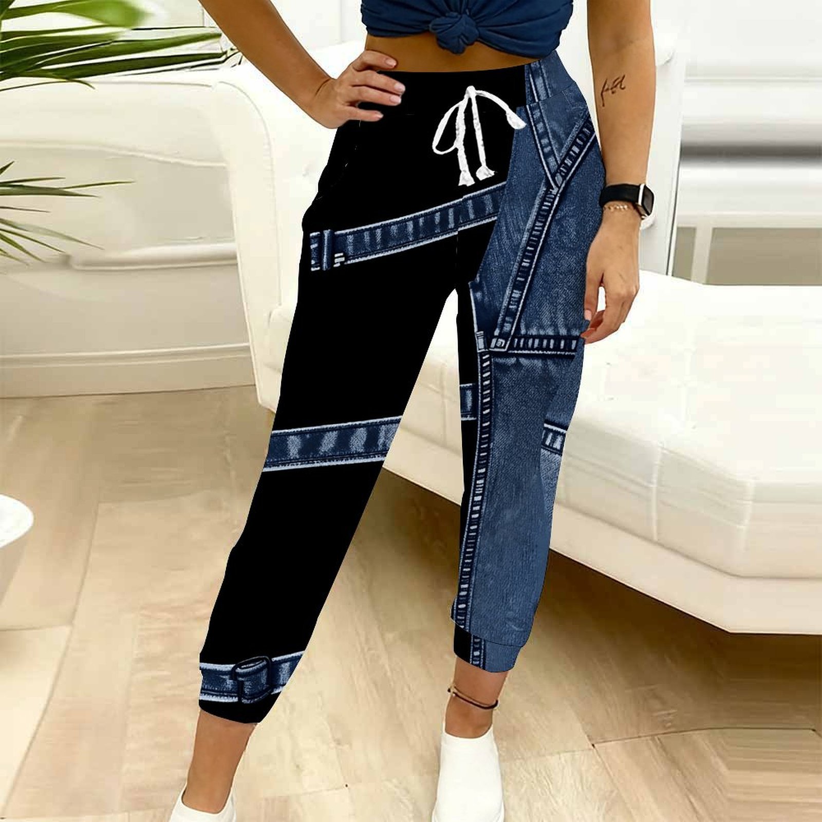 여성 블록 조거 팬츠 드로스트링 포켓 캐주얼 스웨트팬츠 - Women Shoes Joggers 리뷰 및 가격