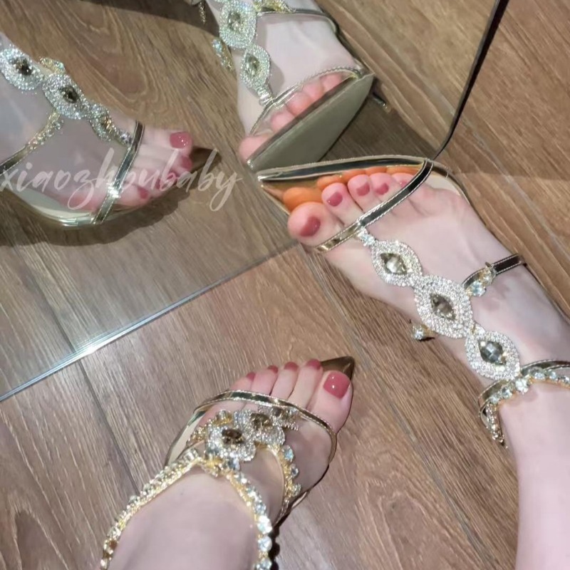 여성 샌들 럭셔리 골드 보석 하이힐 디자이너 체인 섹시 - Gold Chain Sandal 리뷰 및 가격