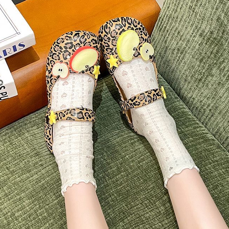 레트로 레오파드 프린트 발레 홀 슈즈 여성용 새 여름  - Women'S Shoes Water Resistant 리뷰 및 가격