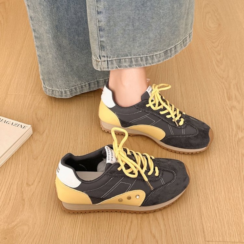 레트로 컬러 블록 스니커즈 여성용 부드러운 플랫 런닝화 - Women Shoes Sneakers 리뷰 및 가격