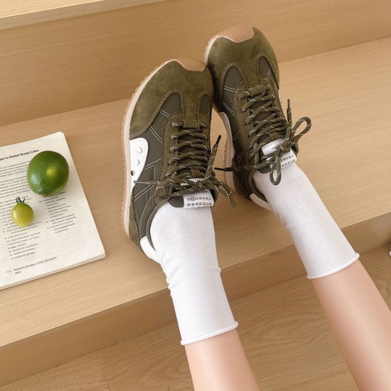 레트로 컬러 블록 스니커즈 여성용 부드러운 플랫 런닝화 - Women Shoes Sneakers 리뷰 및 가격