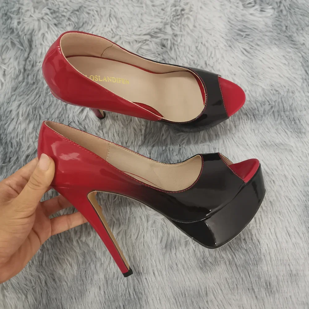 여성용 스틸레토 섹시 펌프스 14cm 초고층 플랫폼 오 - Patent Leather Pump 리뷰 및 가격