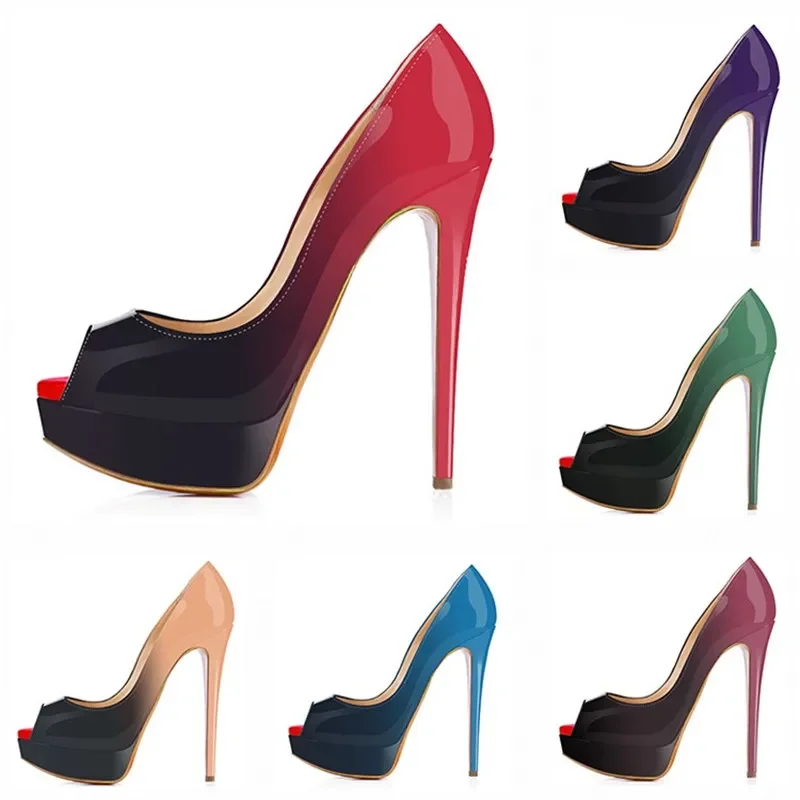 여성용 스틸레토 섹시 펌프스 14cm 초고층 플랫폼 오 - Patent Leather Pump 리뷰 및 가격