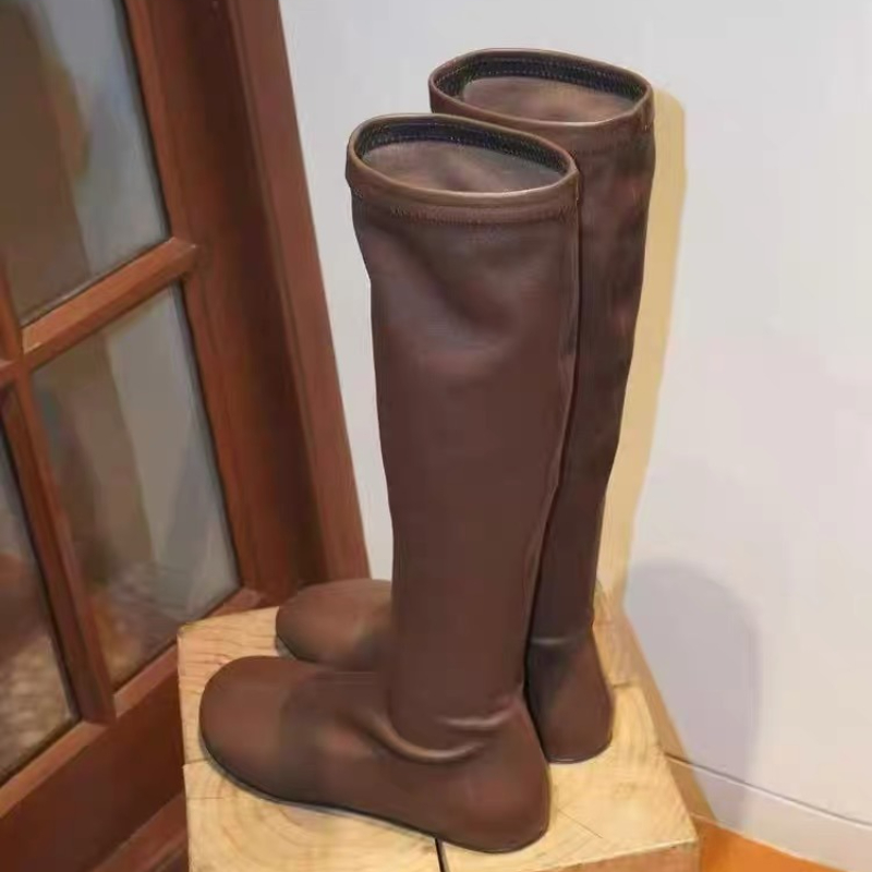 2025년 신상 여성 하이 부츠 플랫 가죽 신발 패션  - Women'S Shoes Chelsea 리뷰 및 가격