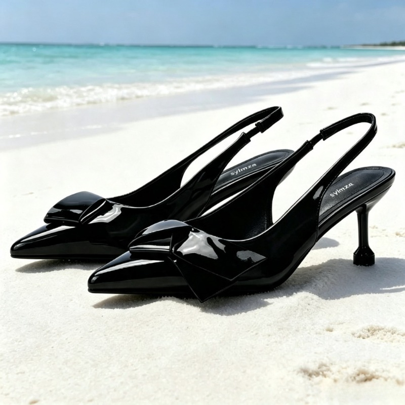 레드 에나멜 가죽 슬링백 힐 여성용 스윗 보우 장식 포 - Patent Leather Pump 리뷰 및 가격