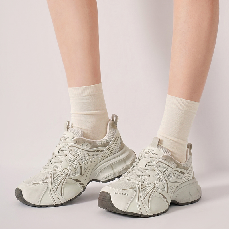 BEAUTODAY 청키 스니커즈 여성 스플릿 가죽 혼합 - Women Shoes Store 리뷰 및 가격