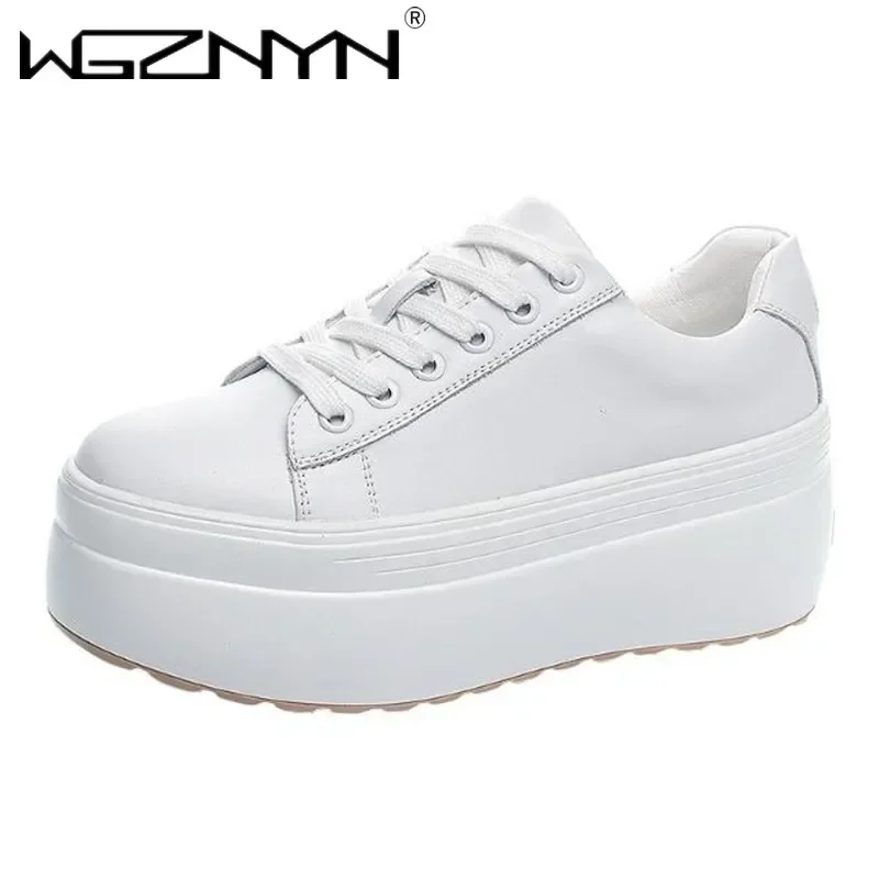 럭셔리 가을 정품 가죽 여성 캐주얼 신발 슈퍼 두꺼운  - Platform Sneakers Chunky 리뷰 및 가격