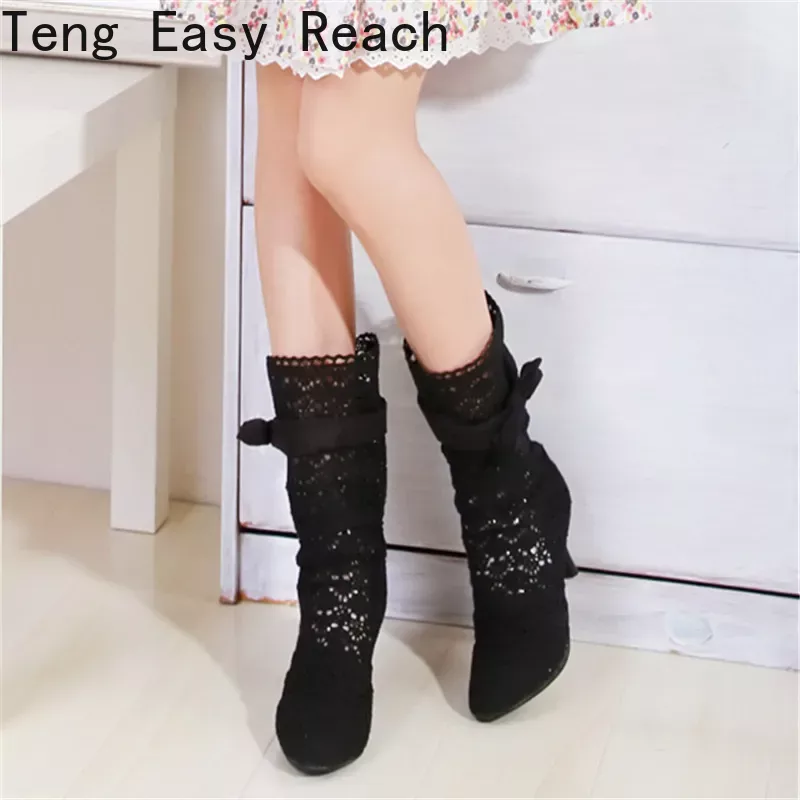 크로 셰 뜨개질 여름 부츠 2024 새로운 신발 레이스 - Women Shoes Xxl 리뷰 및 가격