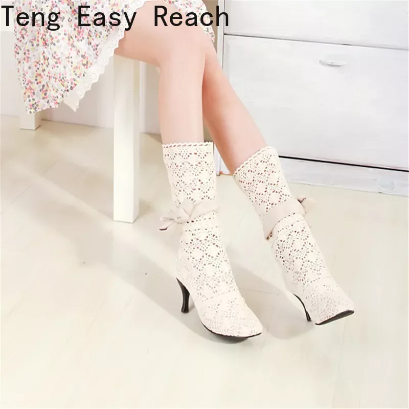 크로 셰 뜨개질 여름 부츠 2024 새로운 신발 레이스 - Women Shoes Xxl 리뷰 및 가격