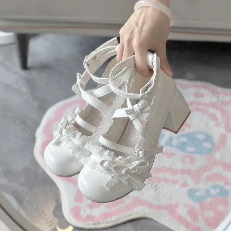 로리타 레드 하이힐 귀여운 펌프스 슈즈 봄 가을 레이스 - Patent Leather Pump 리뷰 및 가격