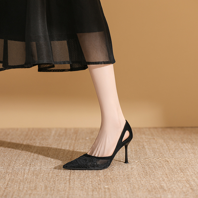 우아한 여성 샌들 메쉬 뾰족코 하이힐 여름 2025 럭 - Women'S Shoes Paris 리뷰 및 가격