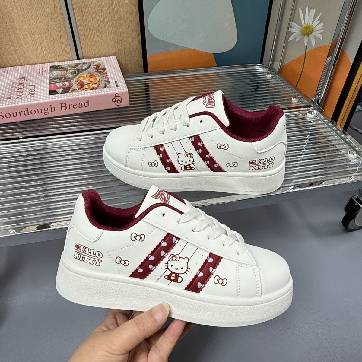 패션 헬로 키티 캐주얼 보드 신발 귀여운 운동화 소녀  - Women Shoes Sneakers 리뷰 및 가격