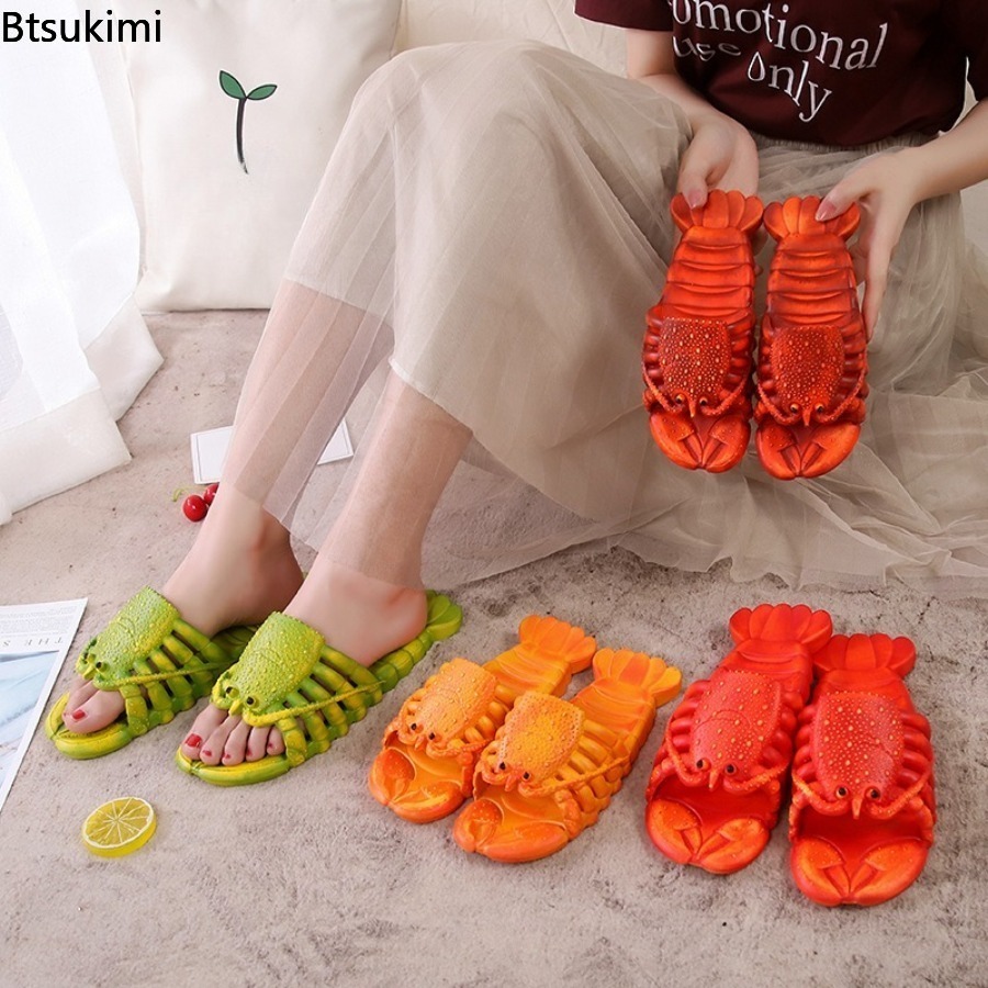 새로운 2026 여름 재미있는 만화 랍스터 슬리퍼 PV - Women'S Shoes To Men'S Size 리뷰 및 가격