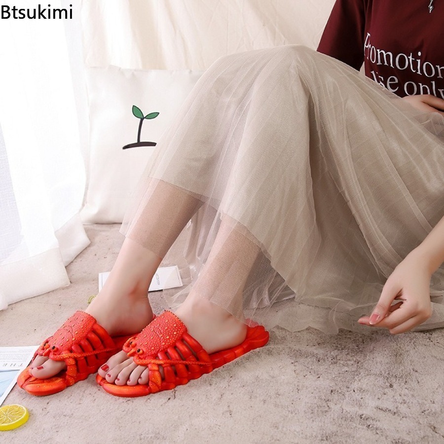 새로운 2026 여름 재미있는 만화 랍스터 슬리퍼 PV - Women'S Shoes To Men'S Size 리뷰 및 가격