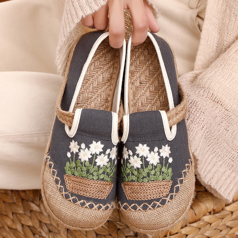 Veowalk 꽃 수 놓은 여자 수제 리넨 캔버스 슬립 - Women'S Shoes Vegan 리뷰 및 가격
