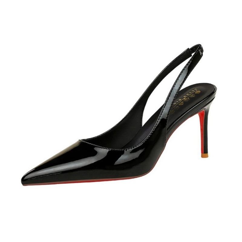 새로운 유럽과 미국의 뾰족한 하이힐, 특허 가죽 뒤쪽  - Patent Leather Pump 리뷰 및 가격