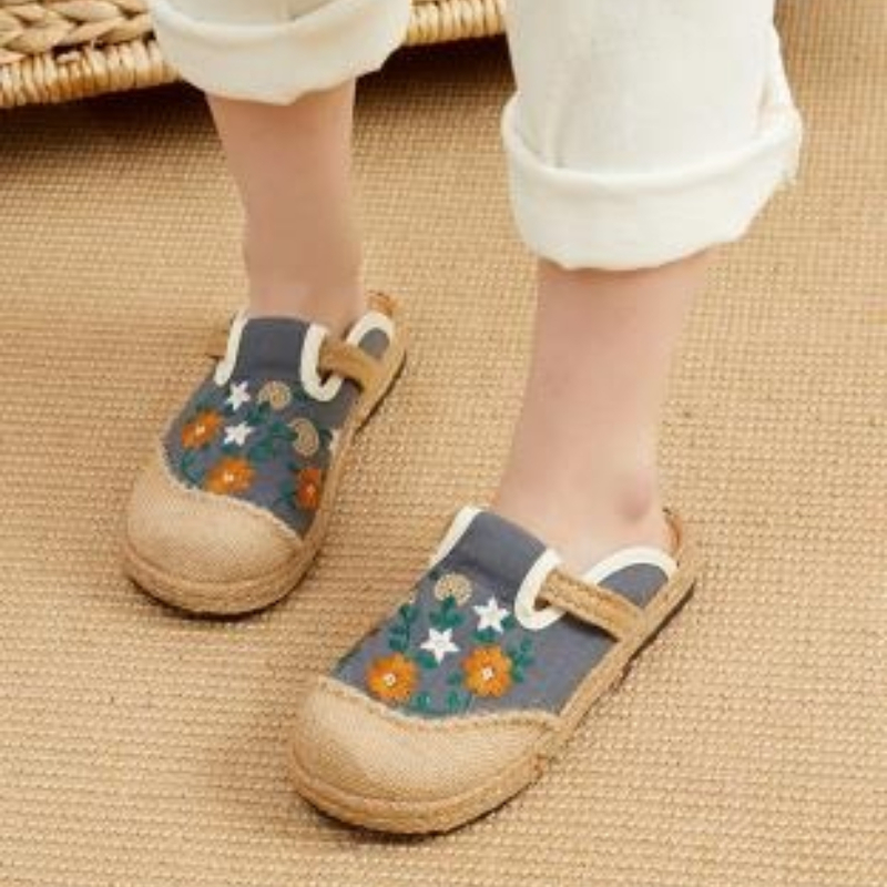 2026년 신상 수제 여성 캐주얼 린넨 자수 뮬 플랫  - Women'S Shoes Vegan 리뷰 및 가격